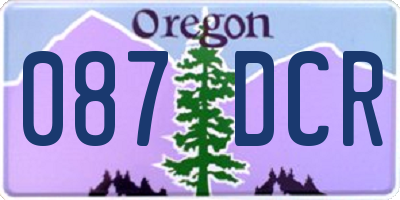 OR license plate 087DCR