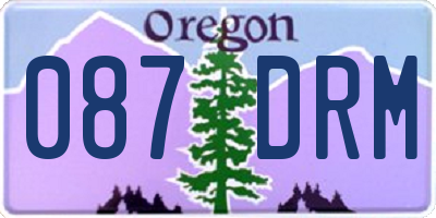 OR license plate 087DRM