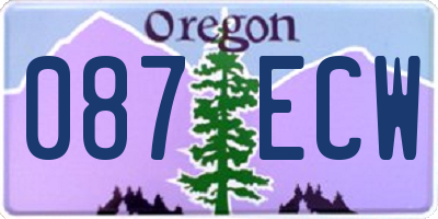 OR license plate 087ECW