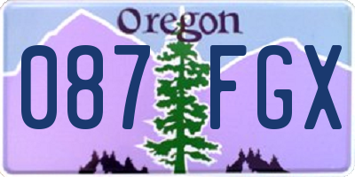 OR license plate 087FGX