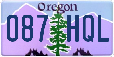 OR license plate 087HQL