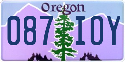 OR license plate 087IOY