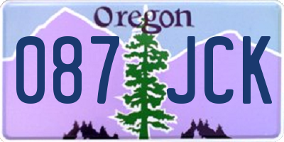OR license plate 087JCK