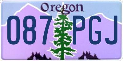 OR license plate 087PGJ