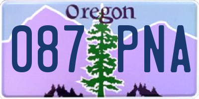 OR license plate 087PNA