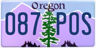 OR license plate 087POS