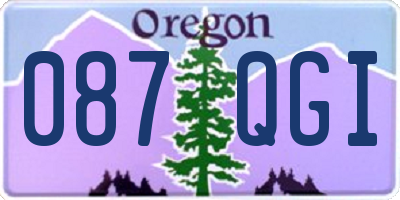 OR license plate 087QGI