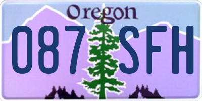 OR license plate 087SFH