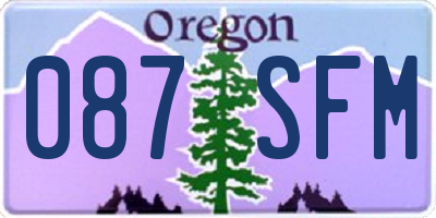 OR license plate 087SFM