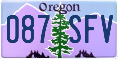 OR license plate 087SFV
