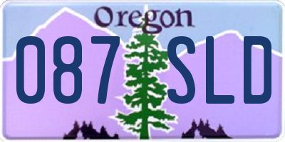 OR license plate 087SLD