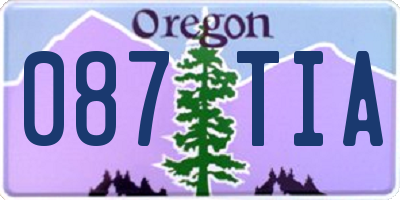 OR license plate 087TIA
