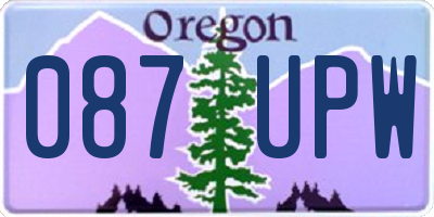 OR license plate 087UPW