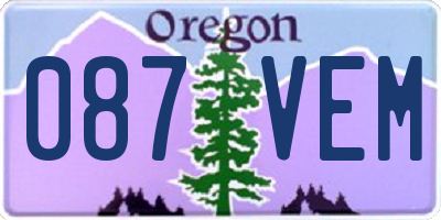 OR license plate 087VEM
