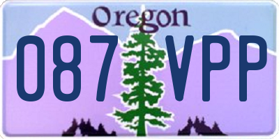 OR license plate 087VPP