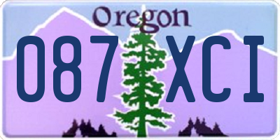OR license plate 087XCI