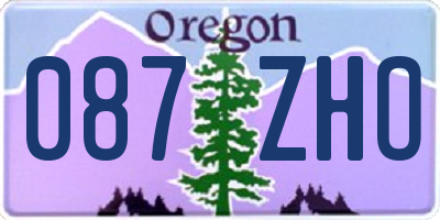 OR license plate 087ZHO