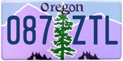 OR license plate 087ZTL