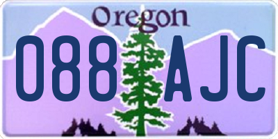 OR license plate 088AJC