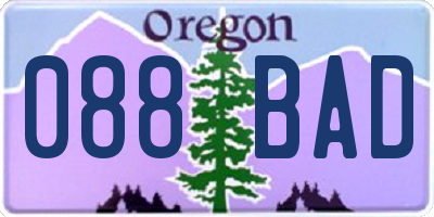OR license plate 088BAD