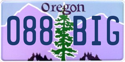 OR license plate 088BIG