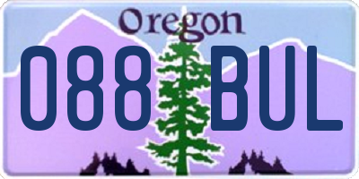 OR license plate 088BUL