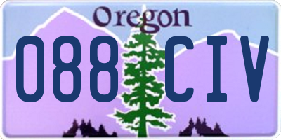 OR license plate 088CIV
