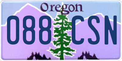 OR license plate 088CSN