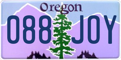 OR license plate 088JOY
