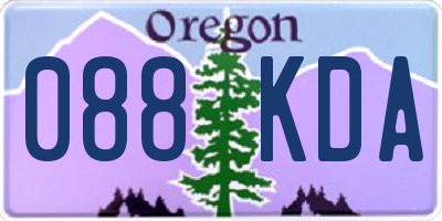 OR license plate 088KDA