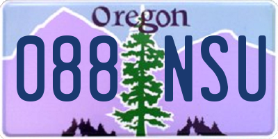 OR license plate 088NSU