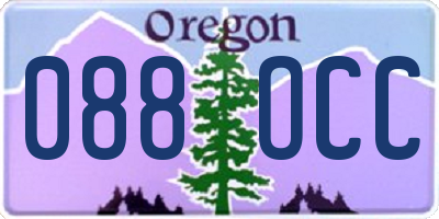 OR license plate 088OCC