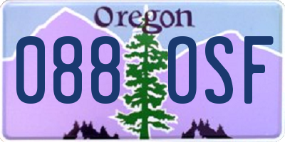 OR license plate 088OSF