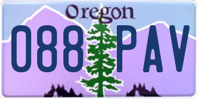 OR license plate 088PAV