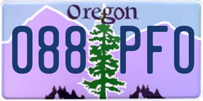 OR license plate 088PFO