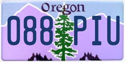 OR license plate 088PIU