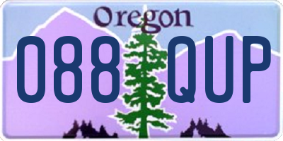 OR license plate 088QUP