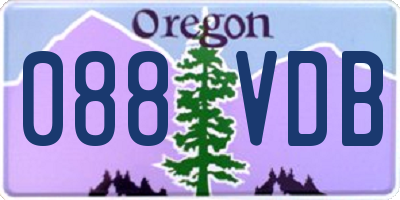 OR license plate 088VDB