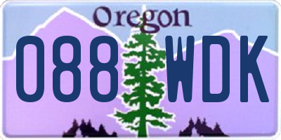 OR license plate 088WDK