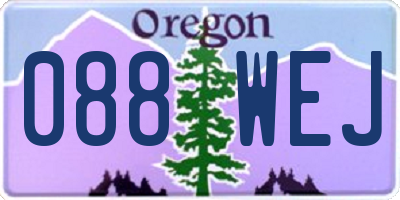 OR license plate 088WEJ