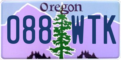 OR license plate 088WTK