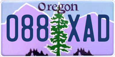 OR license plate 088XAD
