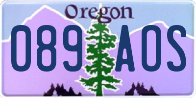 OR license plate 089AOS