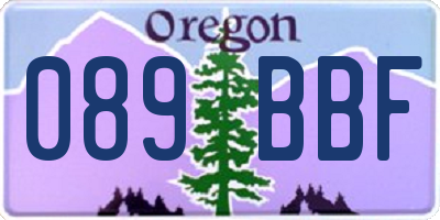 OR license plate 089BBF