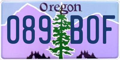 OR license plate 089BOF