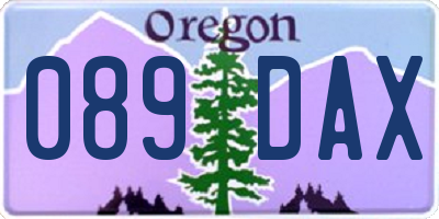 OR license plate 089DAX