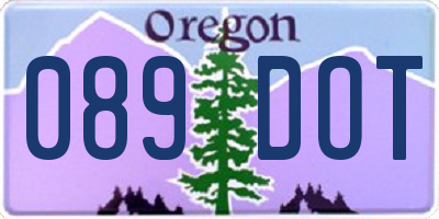 OR license plate 089DOT