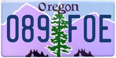 OR license plate 089FOE
