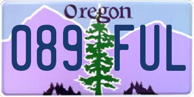 OR license plate 089FUL
