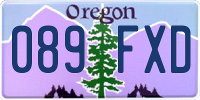 OR license plate 089FXD